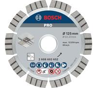 Bosch 1x Disque à tronçonnage diamant PRO Concrete, alésage 22,23 mm | pour Béton, Béton armé, Ø 125 mm Professional Accessoire Petite meuleuse angulaire