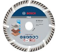 Bosch 1x Disque à tronçonnage diamant PRO Multi Material, alésage 22,23 mm | pour Béton, Béton armé, Ø 150 mm Professional Accessoire Grande meuleuse angulaire
