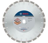 Bosch 1x Disque à tronçonnage diamant PRO Stone, alésage 25,4 mm | pour Pierre tendre, Pierre dure, Ø 350 mm Professional Accessoire Scie circulaire sur table, Tronçonneuse thermique