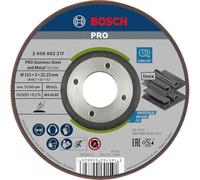 Bosch 1x Disque abrasif aggloméré PRO Semi-Flexible, alésage 22,23 mm | pour Acier, Acier inoxydable, Ø 115 mm Professional Accessoire Petite meuleuse angulaire