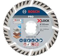 Bosch 1x Disques à tronçonnage diamant PRO Multi Material pour X-Lock et petites meuleuses angulaires (pour Béton, Béton armé, Ø 125 mm, Professional Accessoire Petite meuleuse angulaire)