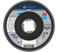 Bosch 1x Plateau à lamelles PRO Metal X571, version bombée pour X-Lock (pour Acier, Acier inoxydable, Ø 115 mm, Grain 120, Professional Accessoire Petite meuleuse angulaire)