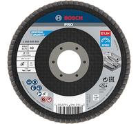 Bosch 1x Plateau à lamelles PRO Metal X571, version bombée sur fibres (pour Acier, Acier inoxydable, Ø 115 mm, Grain 40, Professional Accessoire Petite meuleuse angulaire)