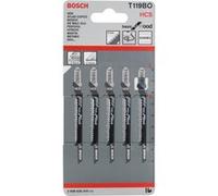 Bosch Lames pour scie sauteuse T119BO Basic for Wood – pour bois tendre – sachet de 5 lames