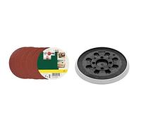 Bosch 2607019493 Lot de feuilles abrasives pour Ponceuse excentrique Grain 80/125 mm 25 pièces & Éponge de ponçage (Ø 125 mm, moyennement dur, avec système auto-agrippant)
