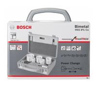 Bosch 2608584722 Coffrets de 9 pièces pour plombier carreleur 6 scies-trépans, 1 adaptateur Power Change, 2 forets de centrage HSS-G, 19; 25; 30; 35; 40; 68 mm