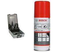 Bosch 2608588069 Assortiment de fraises étagées queue 3 pans Longueur 66,5/70,5/93,5 mm Exécution HSS-AlTIN + Bosch Accessories 2607001409 Huile de coupe universelle