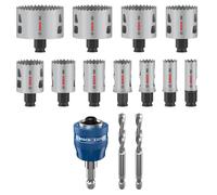 Bosch 2608594434 PRO Jeu De 14 Scies-cloches PC Plus Multi-matériaux - 19, 22, 25, 29, 35, 38, 44, 51, 57, 64, 76 Mm