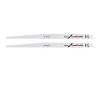 Bosch 2x Lame de scie sabre S1411DF de démolition multi-matériaux | pour Bois avec clous durs, Bois de chantier, Longueur 300 mm Professional Accessoire Scie sabre