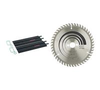 Bosch 2x Rails de Guidage en Plastique avec Pinces-Étaux (2x 350 mm, Accessoires & Bosch Professional 1x lame de scie circulaire Optiline Wood (bois, diamètre de la lame de scie 121,3 x 18,9 x 1,1 cm