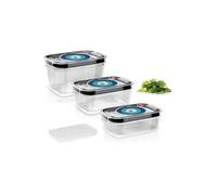 BOSCH - 3 boites de conservation sous vide hermétiques : 0,7L, 1,0L et 1,5L - Bac d'égouttement - Indicateur jour et mois - Tritan