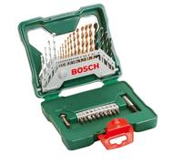 Bosch 30 pièces Ensemble de forets et de tournevis en titane X-Line (pour bois, pierre et métal, accessoires perceuses)