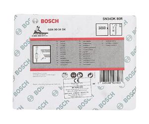 Bosch 3000x Clous en bande PRO SN34CH R, tête coupée 34° | Longueur 80 mm