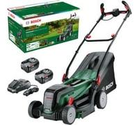 Tondeuse Bosch 0-600-8B9-E00 37-550 sur Batterie 18V 4Ah, Coupe 37cm, Surface max. 550m², Réglage 5 positions (2.5-7cm), Bac 40L