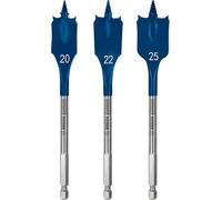 Bosch 3x Coffret de mèches plates EXPERT Self Cut Speed (pour Bois résineux, Panneau aggloméré, Ø 20,0, 22,0, 25,0 mm, Professional Accessoire Perceuses)