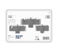 Bosch 3x Coffret de scies trépans avec adaptateur Wood and Drywall et fpret de centrage (pour Cloison sèche, Bois résineux, Ø 68, 86, 100 mm, Professional Accessoire Perceuses)