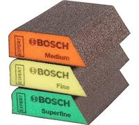 Bosch 3X Éponge de ponçage Expert S470 Combi | pour Peinture sur bois, Bois résineux, Ø 69 x 97 x 26 mm Intermédiaire / Fin / Extrafin, Accessoire Ponçage manuel