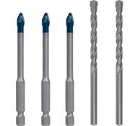Bosch 5x Coffrets de forets EXPERT HEX-9 Hard Ceramic (pour Carrelages durs, Carreaux tendres, Ø 6 mm, Professional Accessoire Perceuse/Visseuse à percussion, Perceuses/visseuses rotatives)