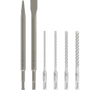 Bosch 6x Coffret de forets et burins PRO SDS plus-4C | pour Béton, Brique, Ø 5,00, 6,00, 8,00, 10,00 mm Professional Accessoire Marteau burineur, Brise-béton