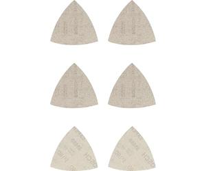 Bosch 6x Coffrets d'abrasifs réticulés EXPERT M480 (pour Peinture sur bois, Bois dur, Ø 93x93 mm, Grain 2x80, 2x120, 2x180, Professional Accessoire Ponceuse Delta)