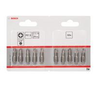 Bosch Accessories 10 Pièces Jeu de Embouts de Vissage Extra Dure pour Vis Pozidriv, PZ3 Epaisseur, 25mm Longueur