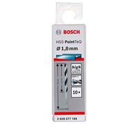 Bosch Accessories 10x forets hélicoïdaux HSS PointTeQ (pour métal, 1,8 x 22 x 46 mm, accessoires pour perceuses-visseuses)