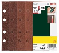 Bosch Accessories 25 pièces Jeu de disques abrasifs (différents matériaux, grain 40/60/80/120, 8 trous, accessoires ponceuse excentrique)