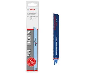 Bosch Accessories 25x S 1122 BF + 1x Lame de scie sabre Expert 'Medium-Thick Tough Metal' S 1155 HHM (pour Acier robuste, Tôles en acier inoxydable, Accessoire Scie sabre)
