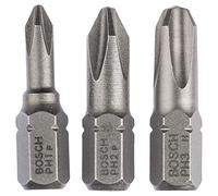 Bosch Embouts de vissage courts Extra-dur (PH) – PH1/PH2/PH3 25 mm – 3 pièces