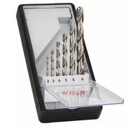 Bosch Accessories 2607010529 HSS Jeu de forets pour le métal 6 pièces 2 mm, 3 mm, 4 mm, 5 mm, 6 mm, 7 mm, 8 mm meulé DIN 338 tige
