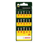 Bosch Cassette d'embouts de vissage 2607019453 vis à fente, Phillips, Pozidriv, TX 16 pièces