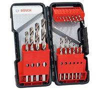 Bosch Accessories 2607019578 Foret à métaux rectifiés Toughbox HSS-G DIN 338 set de 18 pièces