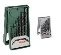Bosch Accessories 2607019673 Set de 7 forets à métaux mini-X-Line Diamètre 2/3/4/5/6/8/10 mm & 7 pièces Jeu de foret hélicoïdal à bois Robust Line (pour bois, accessoires de perceuse-visseuse)