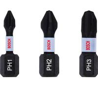 BOSCH Embout PRO PH Impact, PH1 x 25, PH2 x 25, PH3 x 25 mm, 3 pieces 2608522470