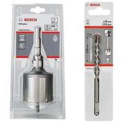 Bosch Accessories 2608550064 Couronne-trépan complète Ø 68 mm & Bosch Accessories 2608596157 Porte-outil SDS-plus pour couronnes-trépans avec filetage M 16 Longueur 120 mm