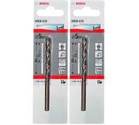 Bosch Accessories 2608585851 Foret à métaux rectifié HSS-Co standard DIN 338, Or, 5 mm (Lot de 2)