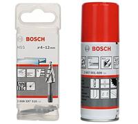 Bosch Accessories 2608597518 Fraise étagée queue 3 pans Longueur 50 mm Exécution HSS + Bosch Accessories 2607001409 Huile de coupe universelle