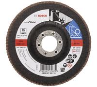 Bosch 1x Plateau à lamelles PRO Metal X571, version plate sur fibres (pour Acier, Acier inoxydable, Ø 125 mm, Grain 80, Professional Accessoire Petite meuleuse angulaire)