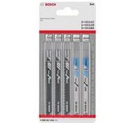 Bosch – Jeu de lames de scie sauteuse Basic 2608667855 – Bois et métal – Arbre universel, 5 pièces