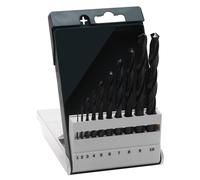 Bosch Accessories 2609255030 HSS Jeu de forets pour le métal 10 pièces 1 mm, 2 mm, 3 mm, 4 mm, 5 mm, 6 mm, 7 mm, 8 mm, 9 mm, 10