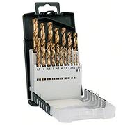 Bosch Accessories 2609255134 Set de 19 Forets à métaux rectifiés HSS-Titane, Diamètres 1/1,5/2/2,5/3/3,5/4/4,5/5,5/6/6,5/7/7,5/8/8,5/9/9,5/10 mm