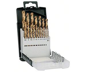 Bosch Accessories 2609255134 Set de 19 Forets à métaux rectifiés HSS-Titane, Diamètres 1/1,5/2/2,5/3/3,5/4/4,5/5,5/6/6,5/7/7,5/8/8,5/9/9,5/10 mm