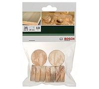 Bosch Accessories 2609255324 Set de 10 bouchons en hêtre Diamètre 35 mm Epaisseur 10 mm