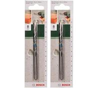 Bosch Accessories 2609255408 Foret à béton ISO 5468 Diamètre 8 mm Longueur 120 mm Diamètre queue 7,2 mm (Lot de 2)