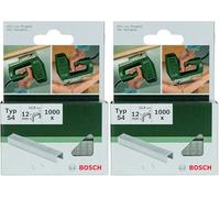 Bosch Accessories 2609255842 Set de 1000 agrafes à fil plat Type 54 Largeur 12,9 mm Epaisseur 1,25 mm Longueur 12 mm (Lot de 2)