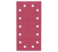 Bosch Accessories 2609256B24 Feuilles abrasives pour Ponceuses vibrantes 115 x 230 Système auto agrippant 14 trous Grain 240 Lot de 10 feuilles