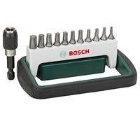 Bosch Accessories 2609256D23 11 pièces +1 coffret d'embouts de vissage compact t8/t10/t15 (2x)/t20 (2x)/t25 (2x)/t27/t30/t40/1 porte-embout universel, magnétique