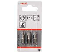 Bosch Embouts Pozidriv PZ2 25 mm à queue hexagonale, extra-durs, sachet de 3