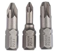 Bosch Accessories 3 Pièces Jeu de Packs d'Embouts de Vissage Extra Hard, PZ1/PZ2/PZ3, 25mm Longueur