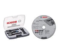 Bosch Accessories 4 pces. Jeu de lames plongeantes Starlock Best of Heavy Duty & 5 disques à tronçonner Expert for Inox (pour acier inoxydable, 76 x 10 x 1 mm, accessoires meuleuse angulaire)